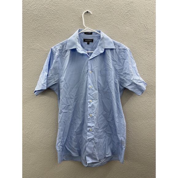 Architect Mens Shirt Size Medium 15-15 1/2 Blue Short Sleeve Button Up Collared - Picture 1 of 13